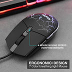 mafiti RK101 Computer Keyboard Mouse Combo Wired, RGB Backlit USB Keyboard - Image 4
