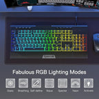 Redragon K525 RGB Backlit 104 Keys Wired Membrane Gaming Keyboard w/ 5 - Image 8