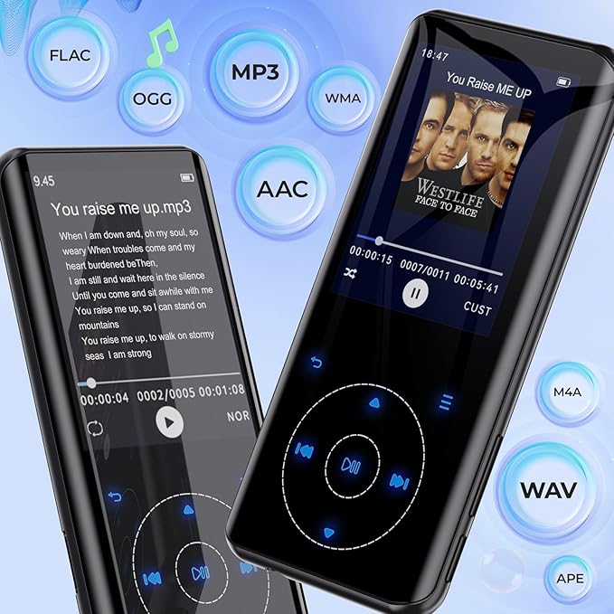 RUIZU 64GB MP3 Player with Bluetooth 5.3, 2.4 inch Screen, Portable Music Player - Image 2