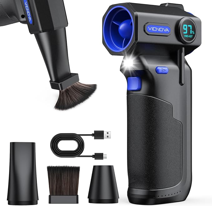 VICNOVA Compressed Air Duster, 000RPM Cordless Electric Air Blower by VICNOVA