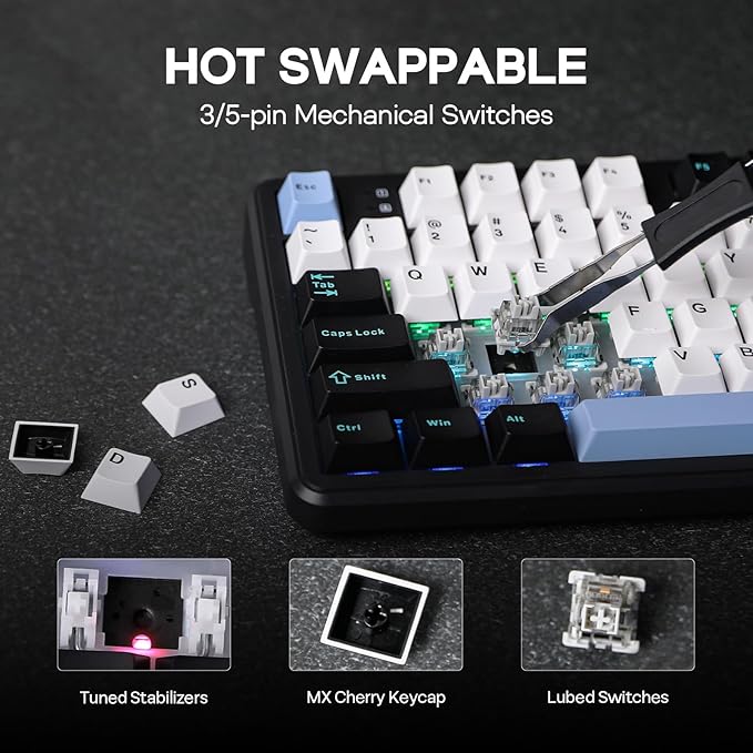 EPOMAKER Aula F108 Wireless Gaming Keyboard, Full Size Mechanical Keyboard - Image 5