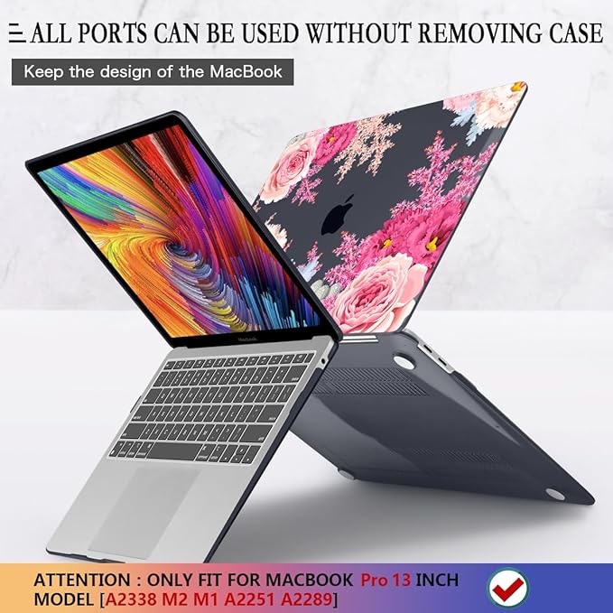 CISSOOK Floral Case Cover for MacBook Pro 13 Inch 2025-2020 Release A2338 A2289 - Image 5