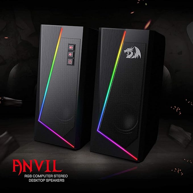 Redragon GS520 RGB Desktop Speakers, 2.0 Channel PC Computer Stereo Speaker - Image 2