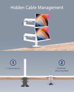 Dual Monitor Mount, Holds Screens up to 40 Inches and 25 lbs, Fully Adjustable - Image 6