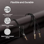1/8 Inch TRS Stereo Y Splitter Cable 2FT, 3.5mm Male to 2-Male Y-Splitter - Image 7
