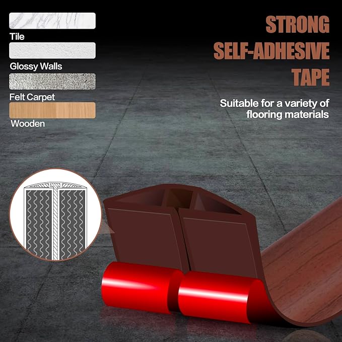 Floor Cord Cover Cavity 0.8"x0.37" Self Adhesive Cord Hider, 10FT Low Profile - Image 5