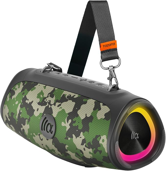 Portable Bluetooth Speaker 60W RMS, 90W Peak Loud Subwoofer Wireless Stereo by Tazata