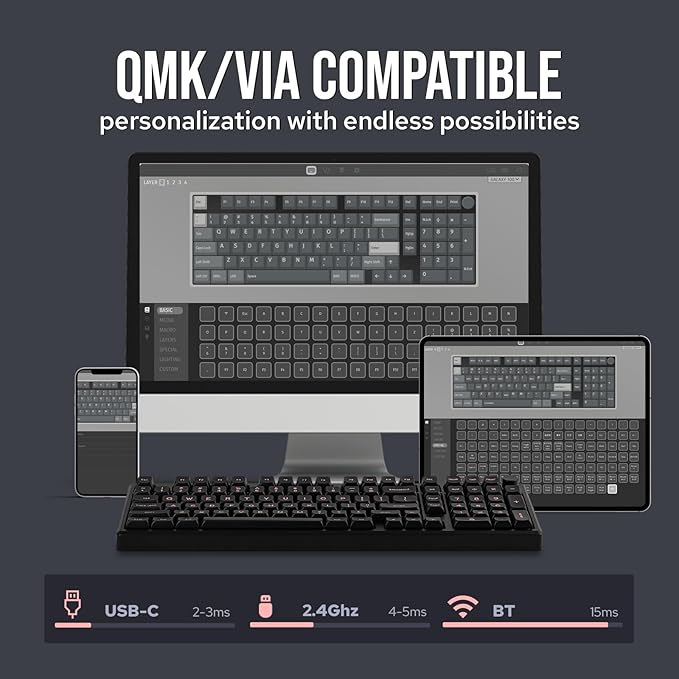 EPOMAKER Galaxy100 QMK/VIA Wireless Gaming Keyboard, Aluminum Shell, - Image 4