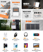 Lumopal Portable Solar Charger 99.9 Wh Battery Bank Equipped - Image 3