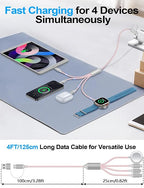 2 Pack Charging Cable for Apple Watch Charger/Samsung/iPhone Charger, - Image 3