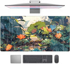 Anime Frog Mouse Pad Desk Mat Cure Frogs On Rainy Days Green Desk Decor Mat by TENG+DA+QING