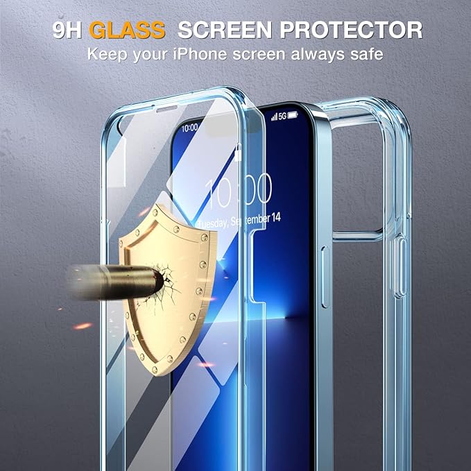 Miracase Glass Case for iPhone 13 Pro Max 6.7 inch, Upgrade Full-Body Clear - Image 5