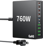 760W USB C Charger Block, 10 Port Fast Charging Station Hub Brick PD 100W Gan by Unknown