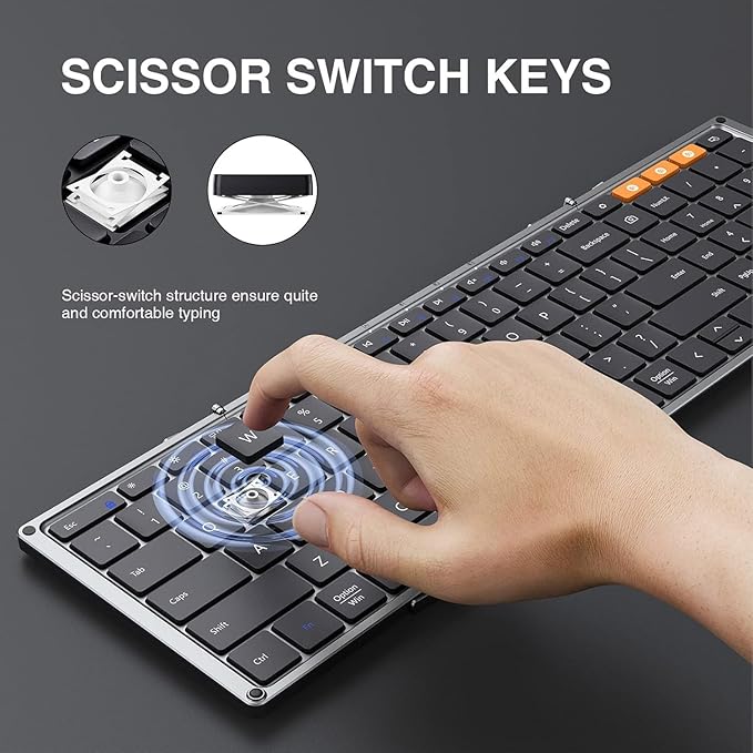 ProtoArc Foldable Bluetooth Keyboard, XK01 Folding Wireless Portable Keyboard - Image 5