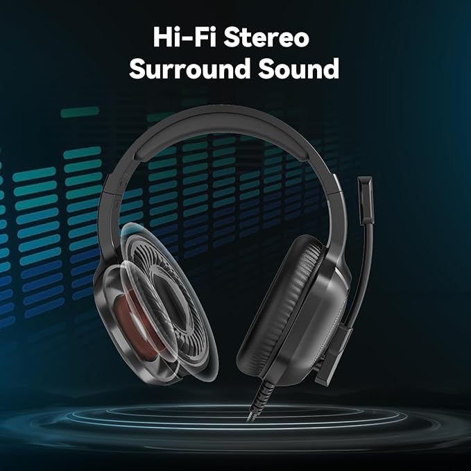 Gaming Headset with Microphone for Pc, Xbox One Series X/s, Stereo Wired Noise - Image 2