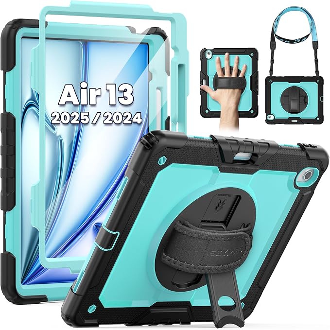 SEYMAC for iPad Air 13 Inch Case M3 2025/ M2 2024, Heavy Duty Shockproof by SEYMAC