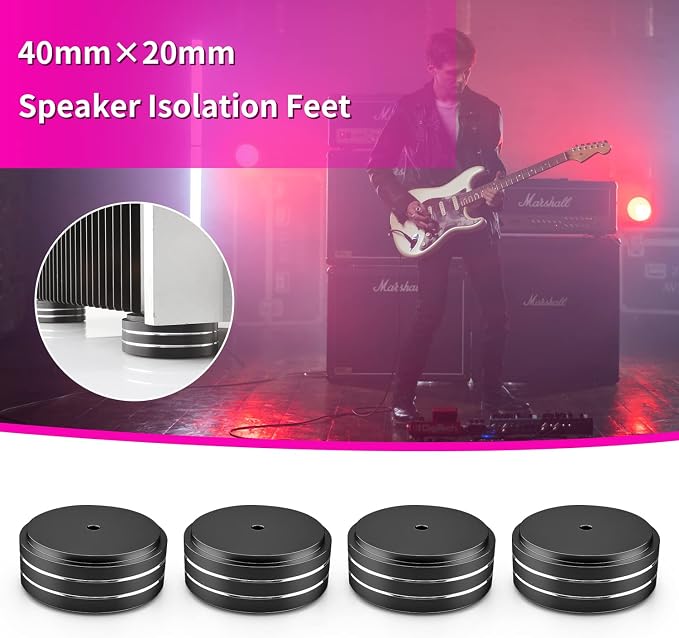 Audiocrast 4X HiFi Speaker Spikes Isolation Stand Feet Pad Aluminum 40x20mm - Image 3