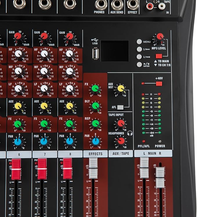 8 Channel Mixing Console Audio Mixer Bluetooth Studio Audio Mixer Sound Mixing - Image 9