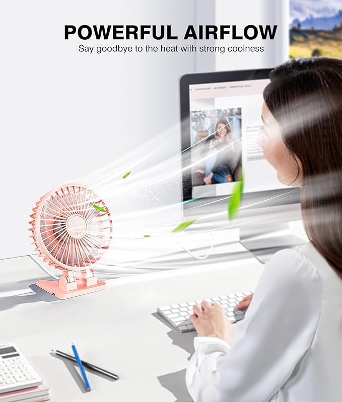 JZCreater USB Desk Fan, Portable Mini Fan, 3 Speeds Desktop Table Cooling - Image 2