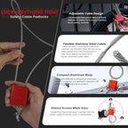 Cable Lock with 3 Keys | L 3.28ft, D 1/6in Adjustable Steel Cable Padlock | - Image 5