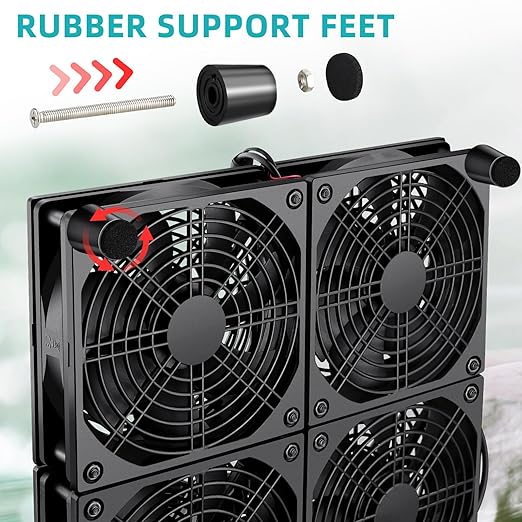 Wathai 120mm x 4 Router TV Box Fan 110v - 240v Big Airflow - Image 4