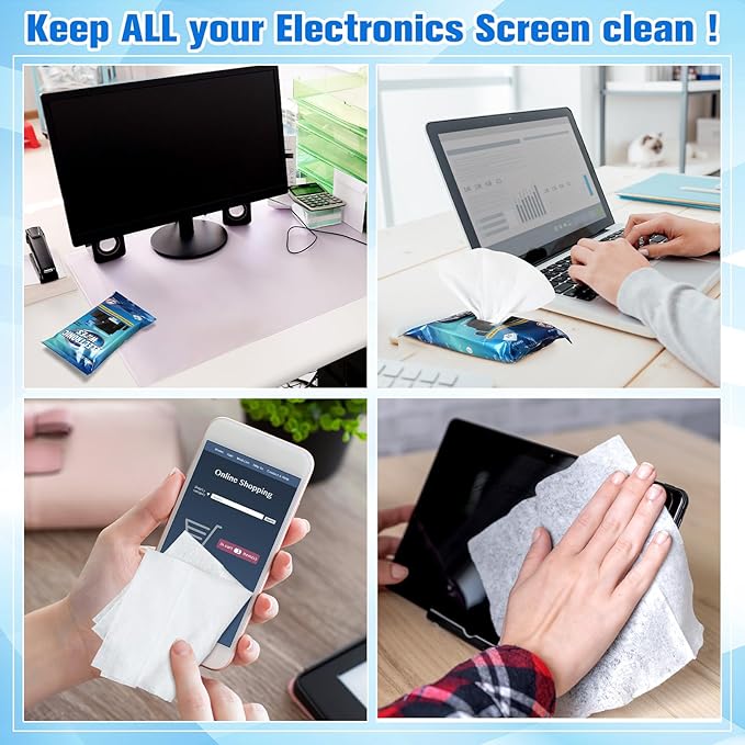 240 Count Electronic Cleaning Wipes 12 Pack Pre Moistened Screen Wipes - Image 6