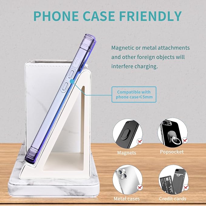 Wireless Charger with Desk Organizer, Wireless Charging Station - Image 5