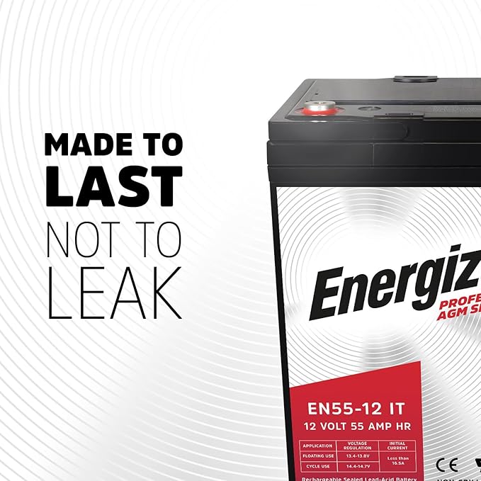 Energizer EN55-12IT, 12 Volt 55 Amp Hr, Long Lasting Sealed Lead Acid AGM - Image 3