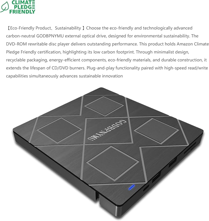 5-in-1 Extemal CD/DVD Drive for Laptop, USB 3.0 & Type-C Portable CD/DvD Rw - Image 2