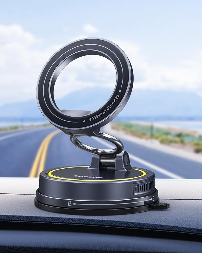 Baseus for Magsafe Car Mount, Vacuum 119LBS Magnetic Suction Cup Phone Holder by Baseus