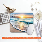 Square Mouse Pad Beach Sunset, Personalized Premium-Textured Custom Mouse Mat - Image 6