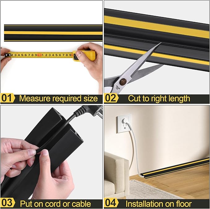MYFAMIREA 6.5FT Floor Cord Cover Heavy Duty Cable Cover Protector - Image 5