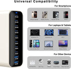 USB C Charging Station 800W, USB Fast Charger Block 10 Ports, Dual 140W PD PPS - Image 4