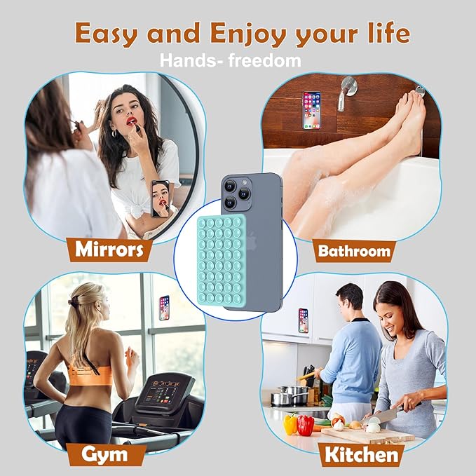 2PACK Silicone Double Sided Suction Phone Case Mount, Detachable Hands Free & - Image 8