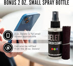 Delete Screen Cleaner Spray Kit, 2 Pack, 16oz and 2oz Bottle and 12"x12" - Image 3