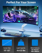 Single Monitor Mount for 22 24 27 32 inch Screen, Gas Spring Arm Holds 4.4-22 - Image 2