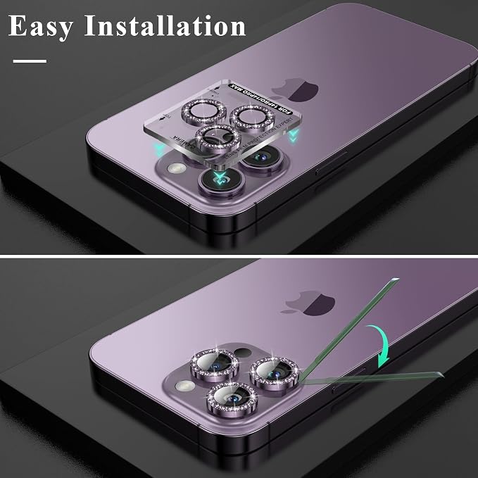 YWXTW Designed for iPhone 14 Pro/iPhone 14 Pro Max Camera Lens Protector Bling - Image 4