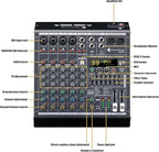 6 Channel Audio Mixer Sound Board Console System 99 DSP DJ Mixer 48V Phantom - Image 8