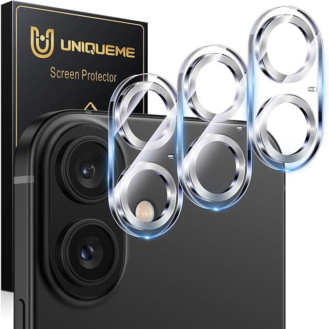 UniqueMe for 3 Pack iPhone 16 / iPhone 16 Plus Camera Lens Protector by UniqueMe