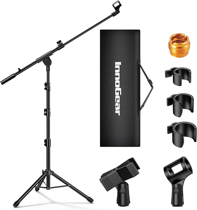 InnoGear Microphone Stand, 2 Pack Tripod Boom Arm Floor Mic Stand Height by InnoGear