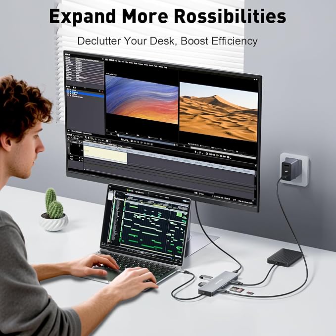 9-in-1 USB C Hub, 4K60Hz HDMI Multiport Adapter - Image 4