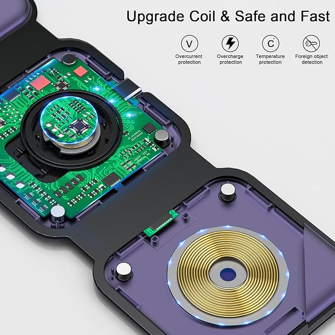 Wireless Charger 3 in 1, RTOPS Magnetic Travel Wireless Charging Station - Image 5