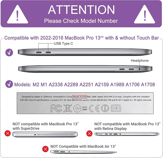 Anban Compatible with MacBook Pro 13 inch Case M2 2025-2016 M1 A2338 A2251 - Image 7