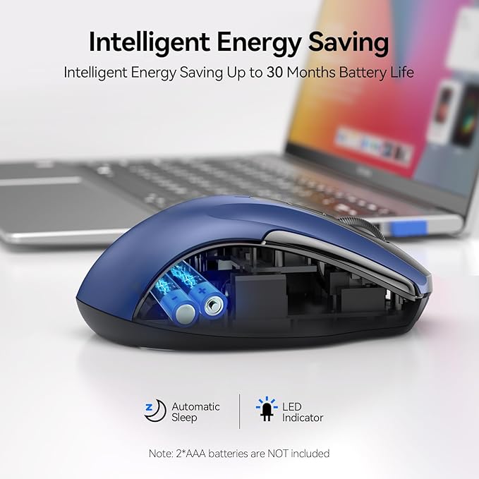TECKNET Wireless Mouse Silent 4800 DPI Computer USB A & Bluetooth Mouse 6 - Image 6
