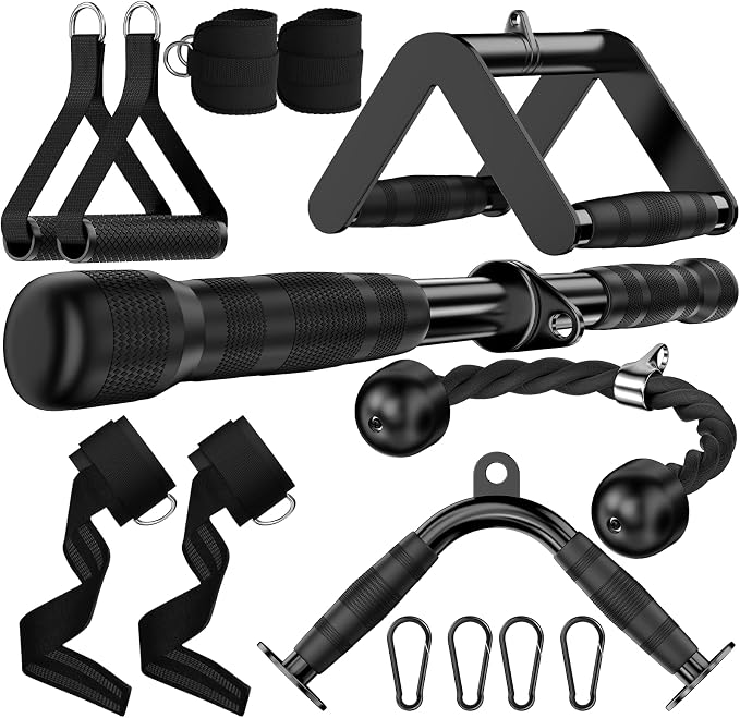 Cable Machine Attachment for Home Gym, Tricep Press LAT Pull Down Attachment by JOTUPLUN