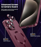 Magnetic for iPhone 15 Pro Case Slim Soft Silicone Bumper Shockproof Metallic - Image 3