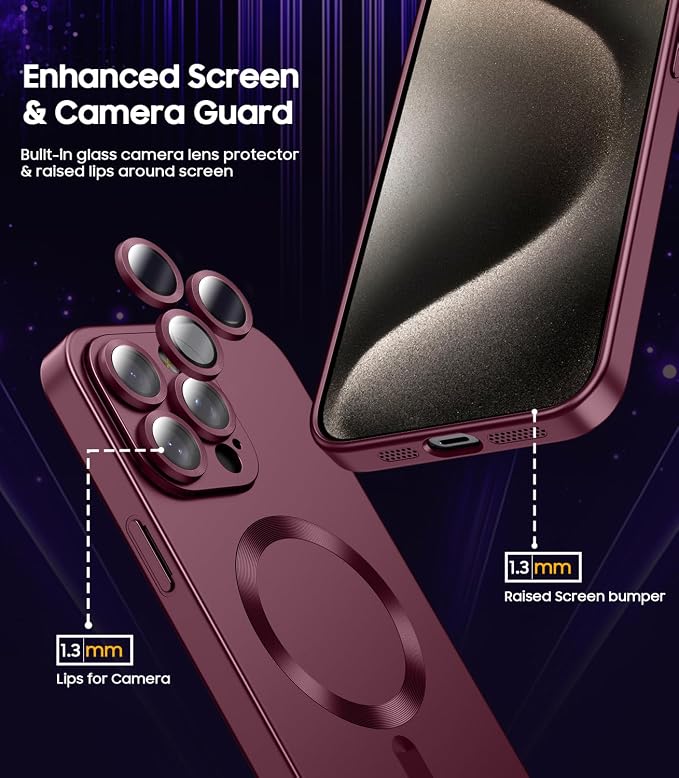 Magnetic for iPhone 15 Pro Max Case Slim Soft Silicone Bumper Shockproof - Image 3