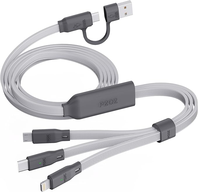 PZOZ 100W USB C & USB A Charging Cable, 3 in 1 Multi Fast Charging at The Same by pzoz