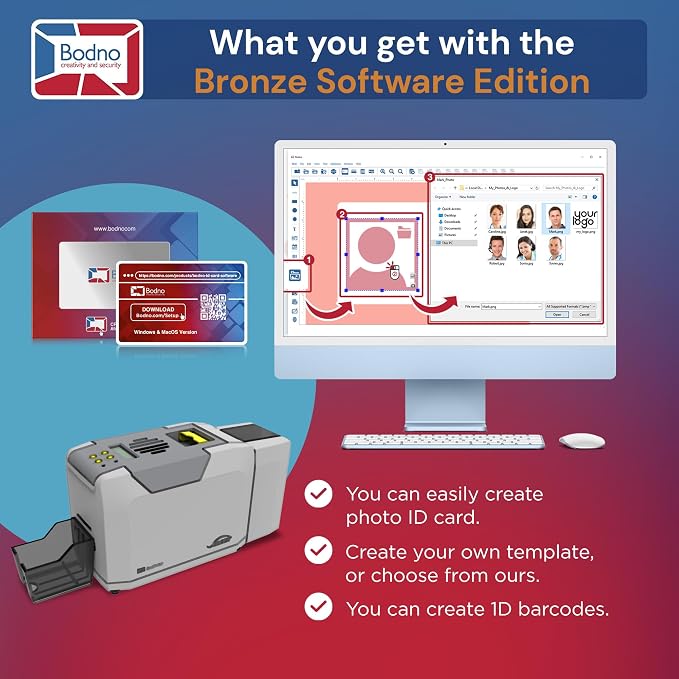 Bodno Seaory S28 Dual Sided ID Card Printer & Complete Supplies Package ID - Image 4