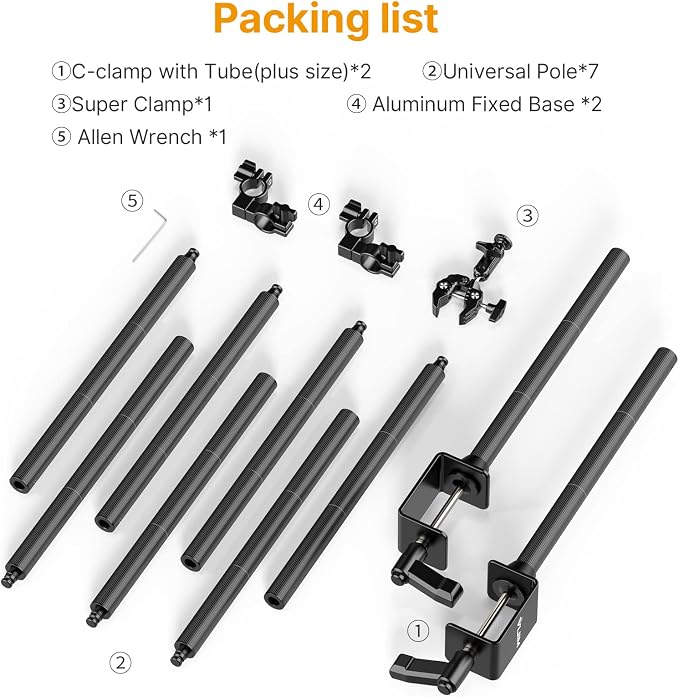 JUSMO LS15 Desk Overhead Camera Mount Rig Top-Down Shots, Professional Aluminum - Image 6